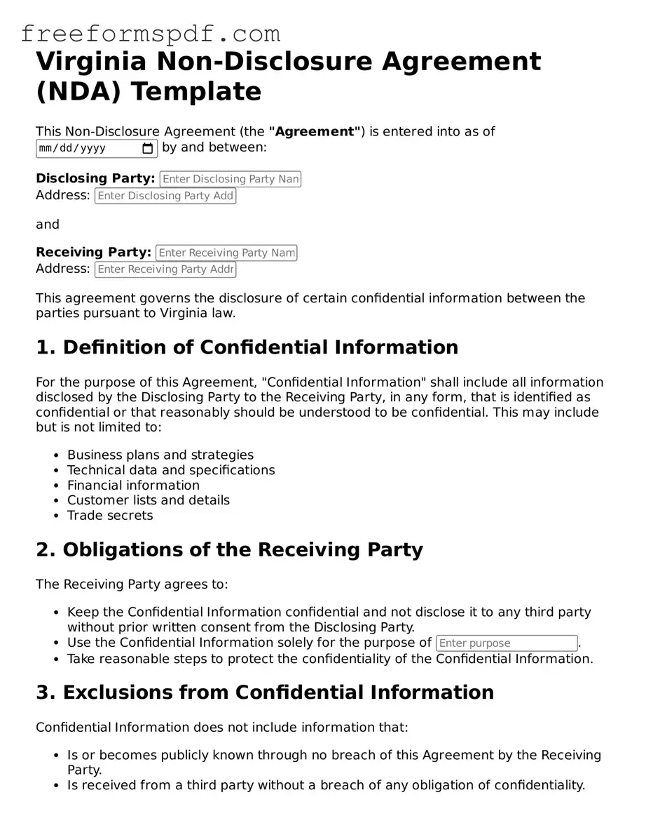 Attorney-Verified Non-disclosure Agreement Document for Virginia State