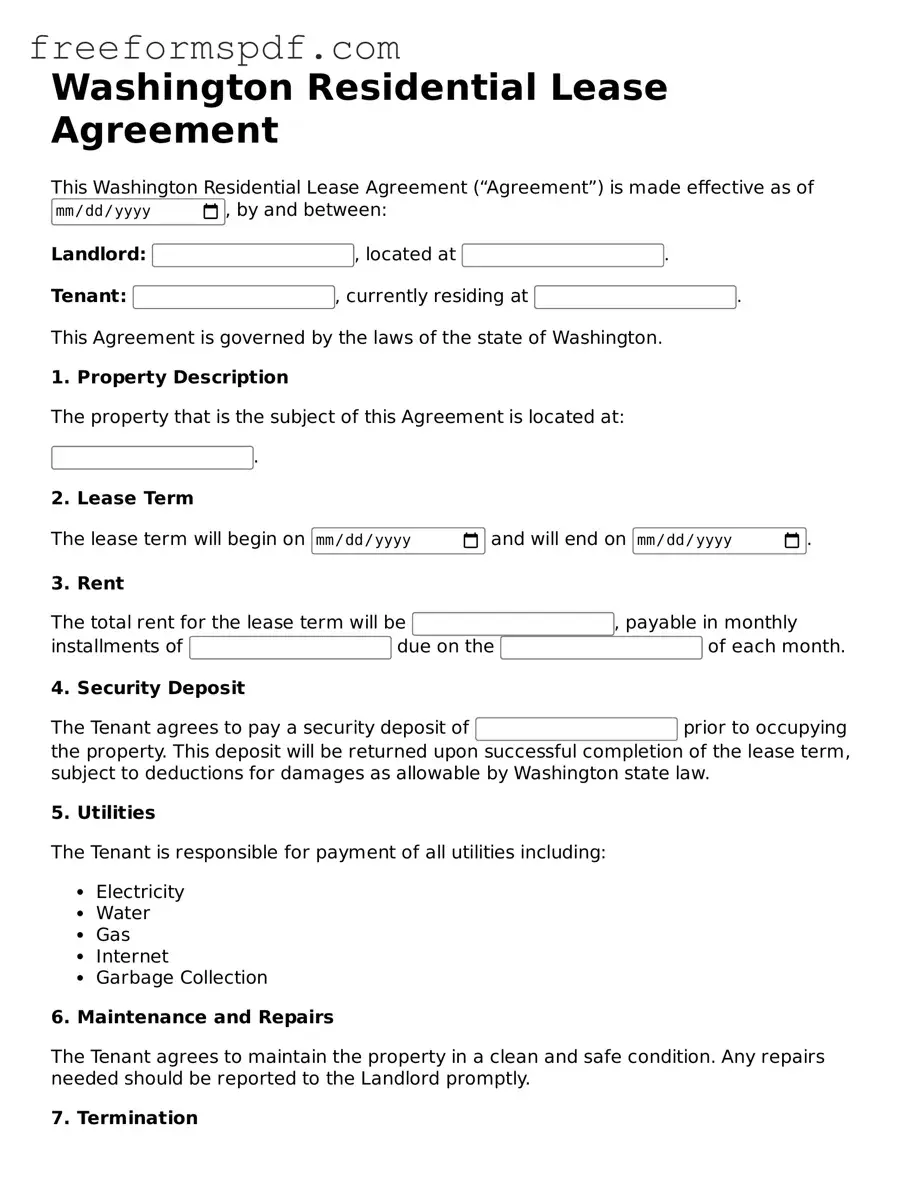Attorney-Verified Residential Lease Agreement Document for Washington State