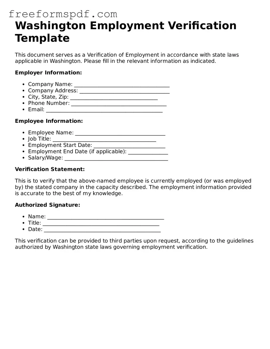 Attorney-Verified Employment Verification Document for Washington State