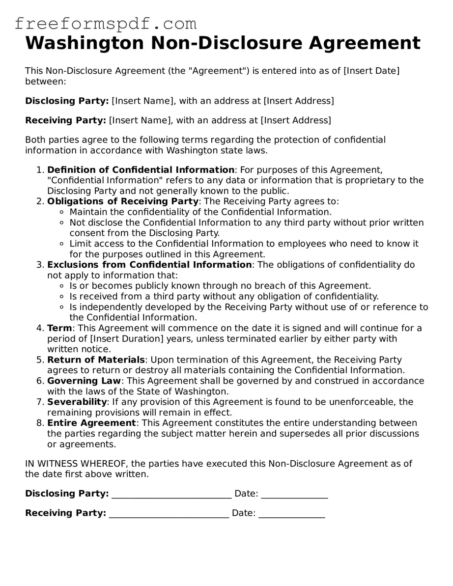 Attorney-Verified Non-disclosure Agreement Document for Washington State