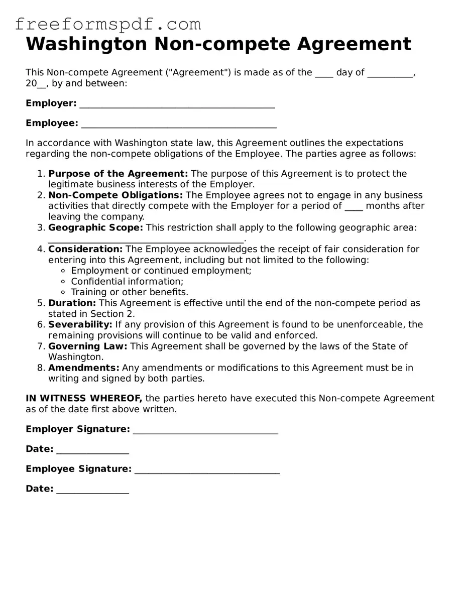 Attorney-Verified Non-compete Agreement Document for Washington State