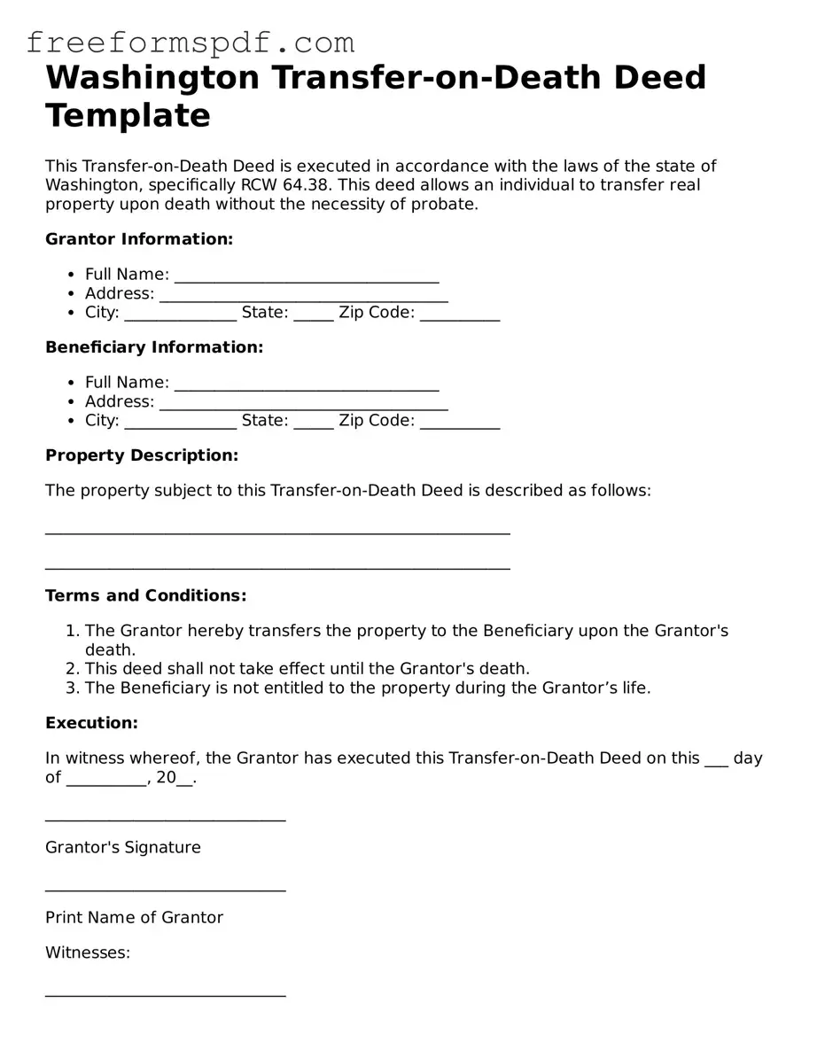 Attorney-Verified Transfer-on-Death Deed Document for Washington State