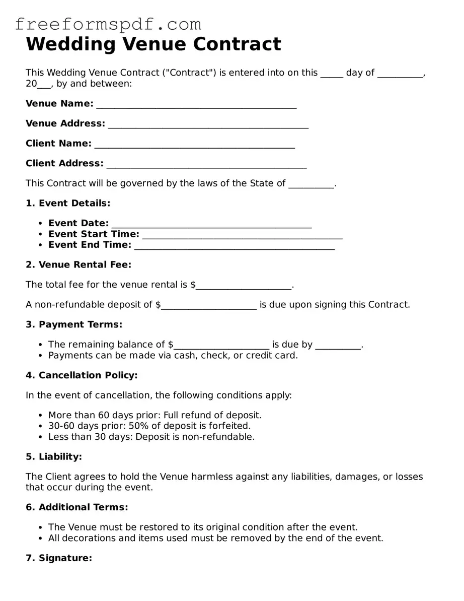 Wedding Venue Contract Document