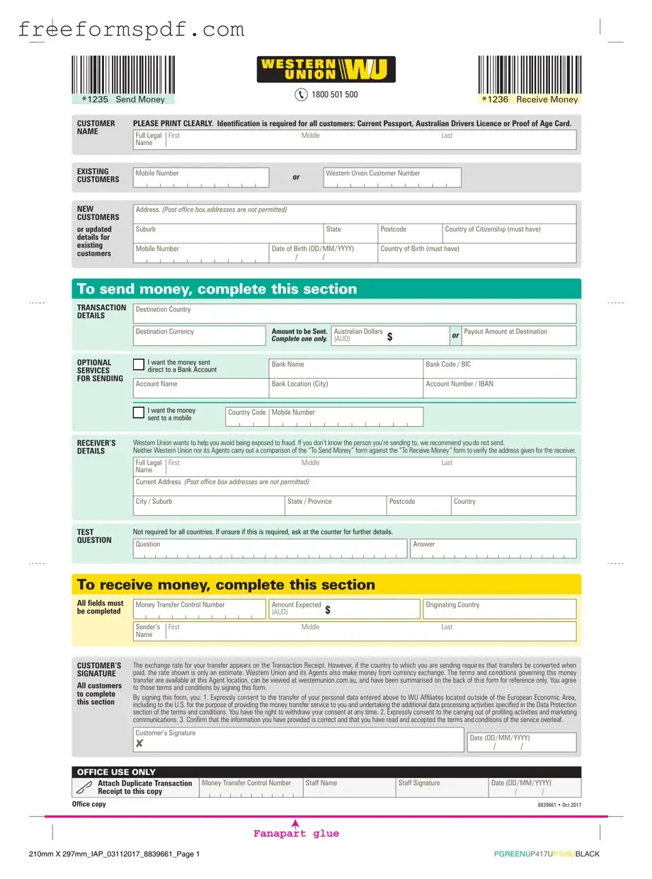 Fill in a Valid Western Union Template